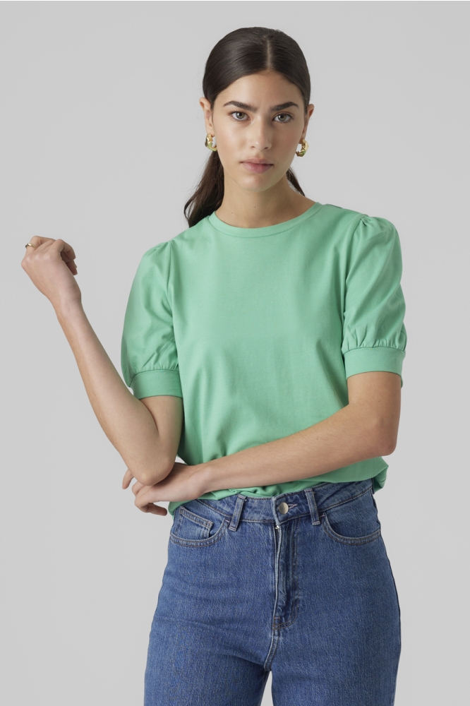 AWKERRY 2/4 O-NECK TOP NOOS 10275520 Jade Cream